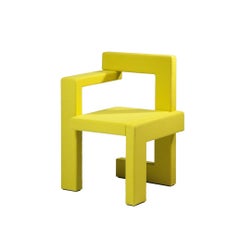 Steltman Chair in Yellow Felt, Designed in 1963 by Gerrit Rietveld