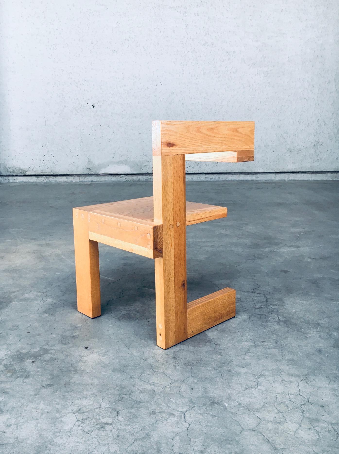 Chêne Chaise de design déconstruitisteSTELTMAN d'après Gerrit Rietveld en vente