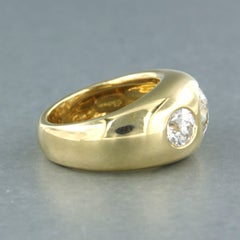 STELTMAN ring with three old mine cut diamonds up to 2.60ct 18k gold