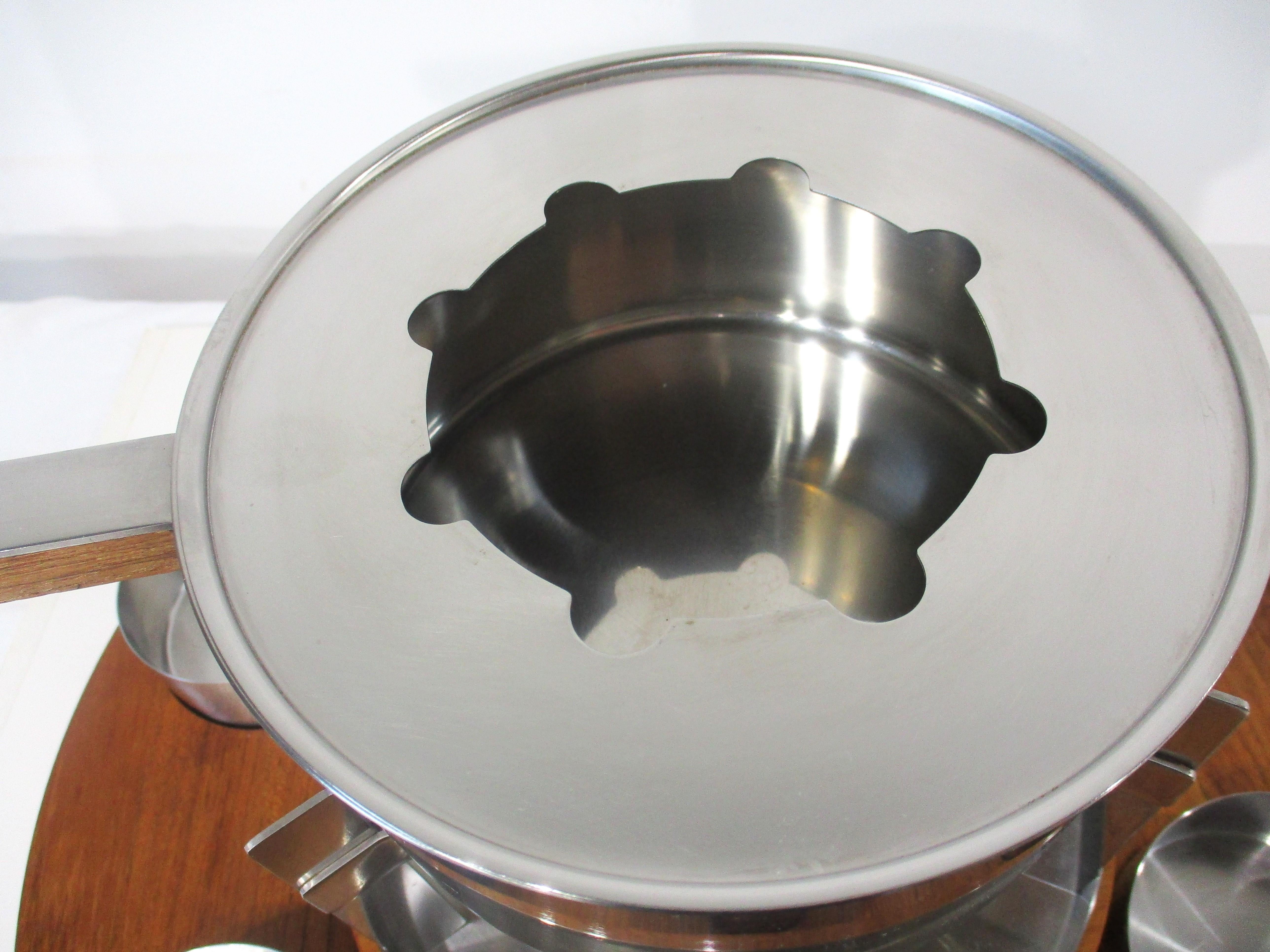 Stelton Fondue Lazy Susan Set by Peter Holmblad Denmark en vente 4