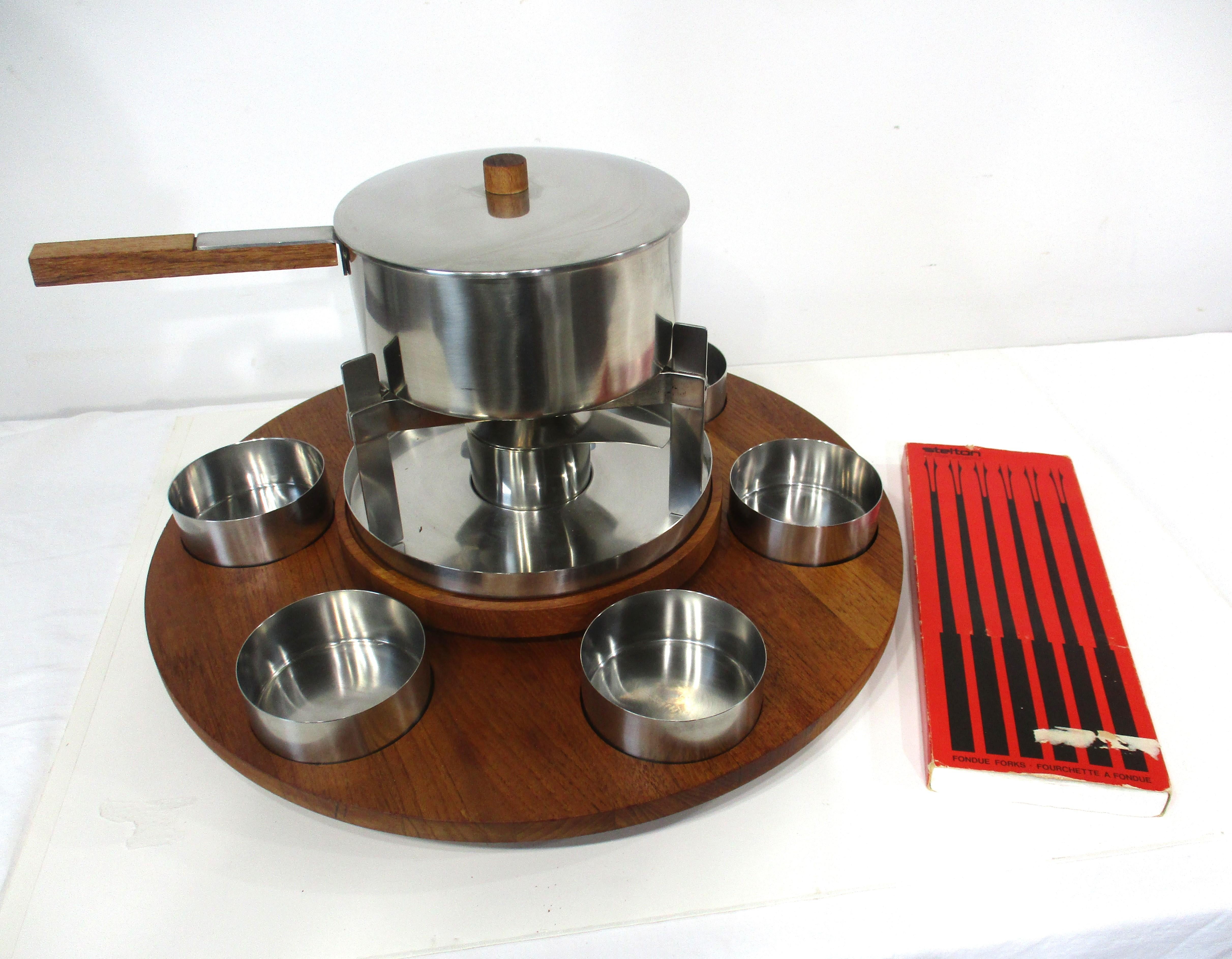 Stelton Fondue Lazy Susan Set by Peter Holmblad Denmark en vente 8