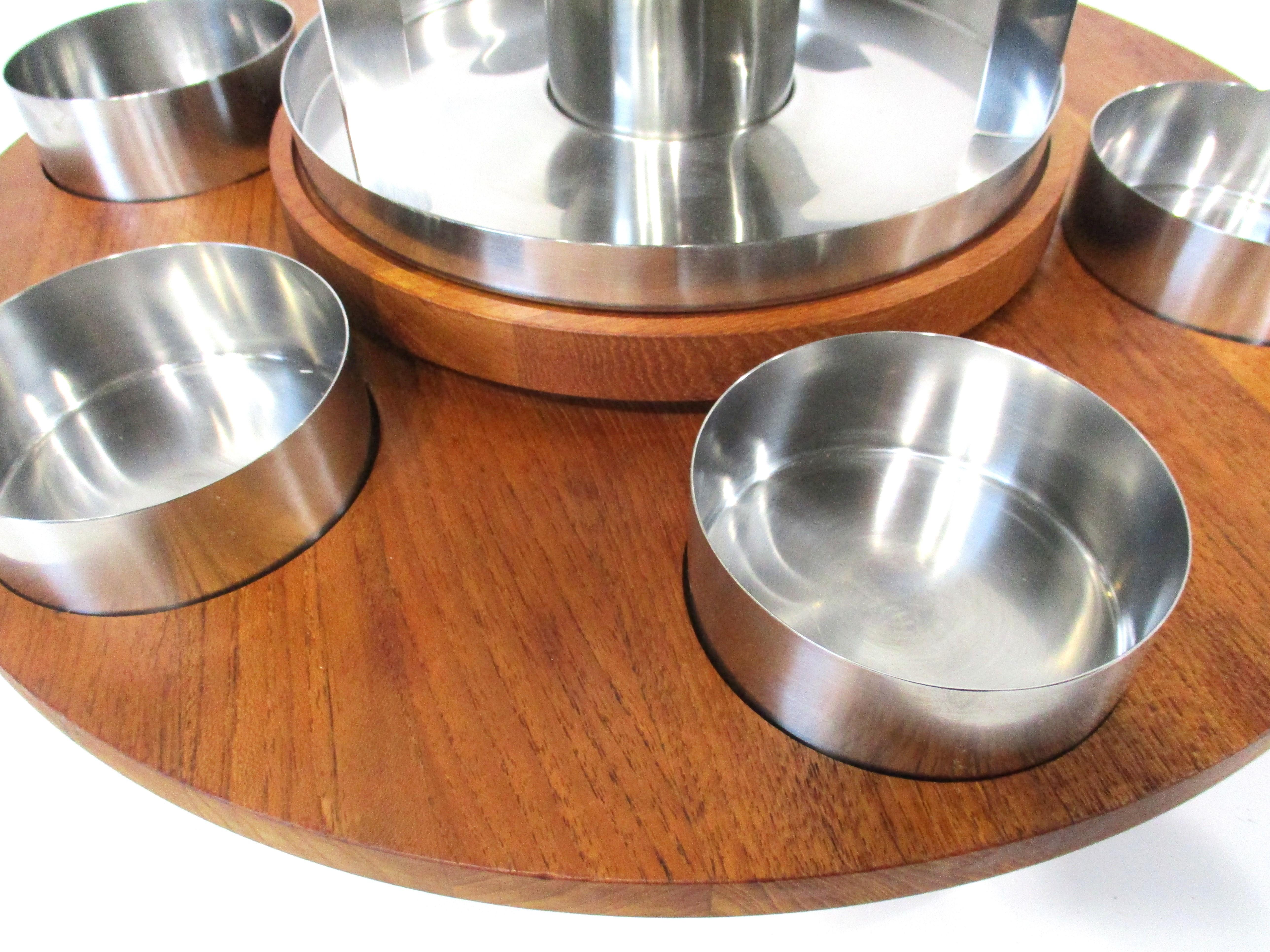 Acier inoxydable Stelton Fondue Lazy Susan Set by Peter Holmblad Denmark en vente