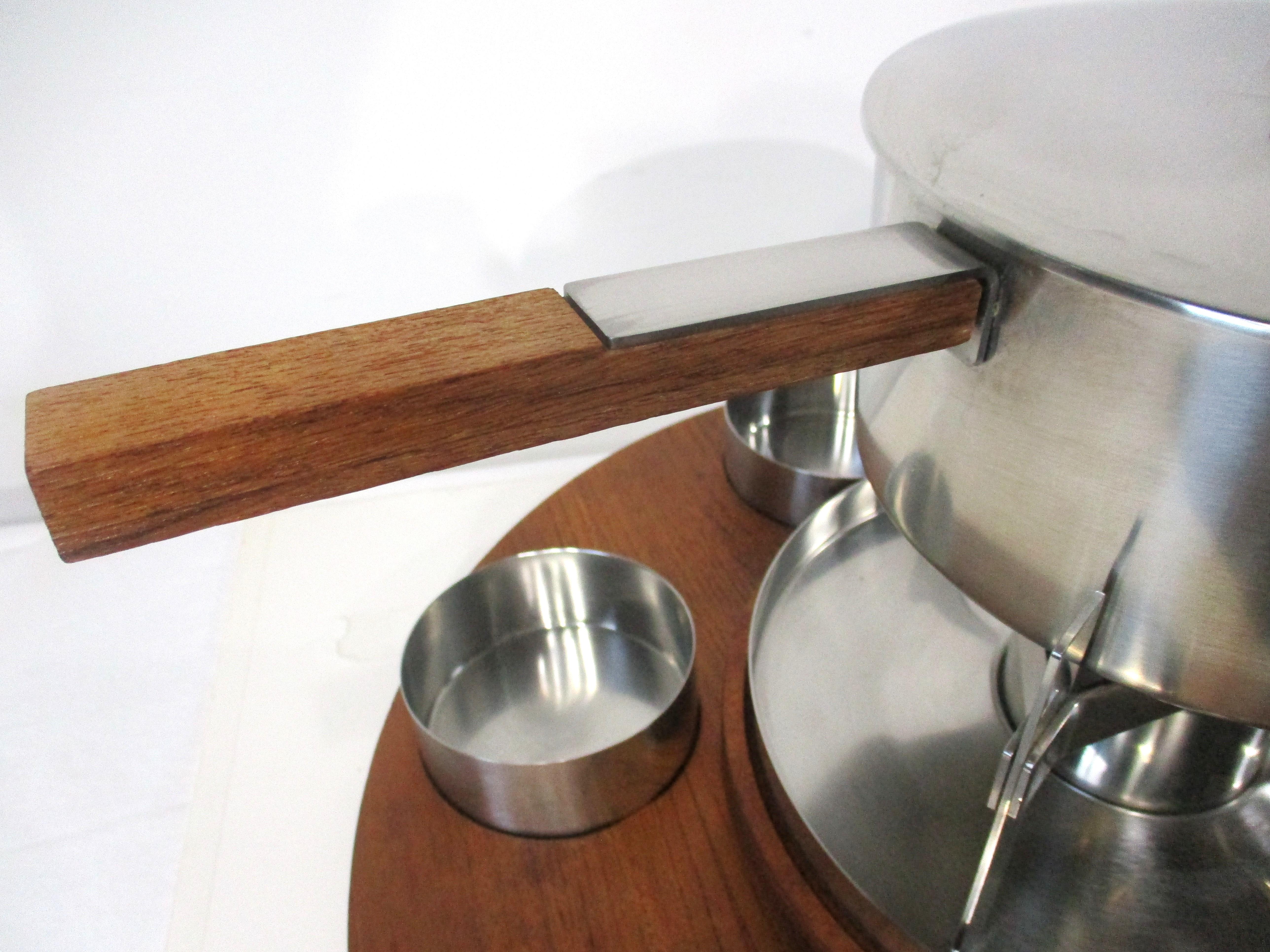 Stelton Fondue Lazy Susan Set by Peter Holmblad Denmark en vente 2