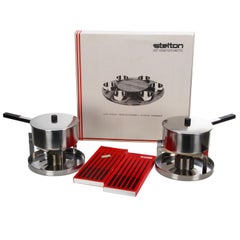 Stelton Fondue Set with Lazy Susan by Stelton Denmark 1960s