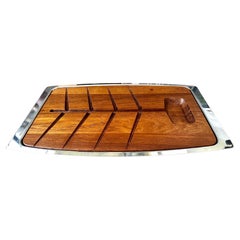 Vintage Stelton Stainless Steel And Teak Serving Tray
