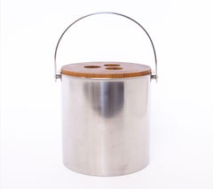 Stelton Teak and Stainless Steel Ice Bucket by Arne Jacobsen, 1960s
