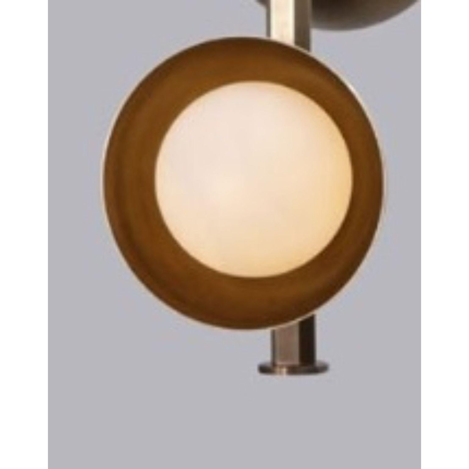 Post-Modern Stem 2 Brass Dome Pendant Lamp by Lamp Shaper For Sale