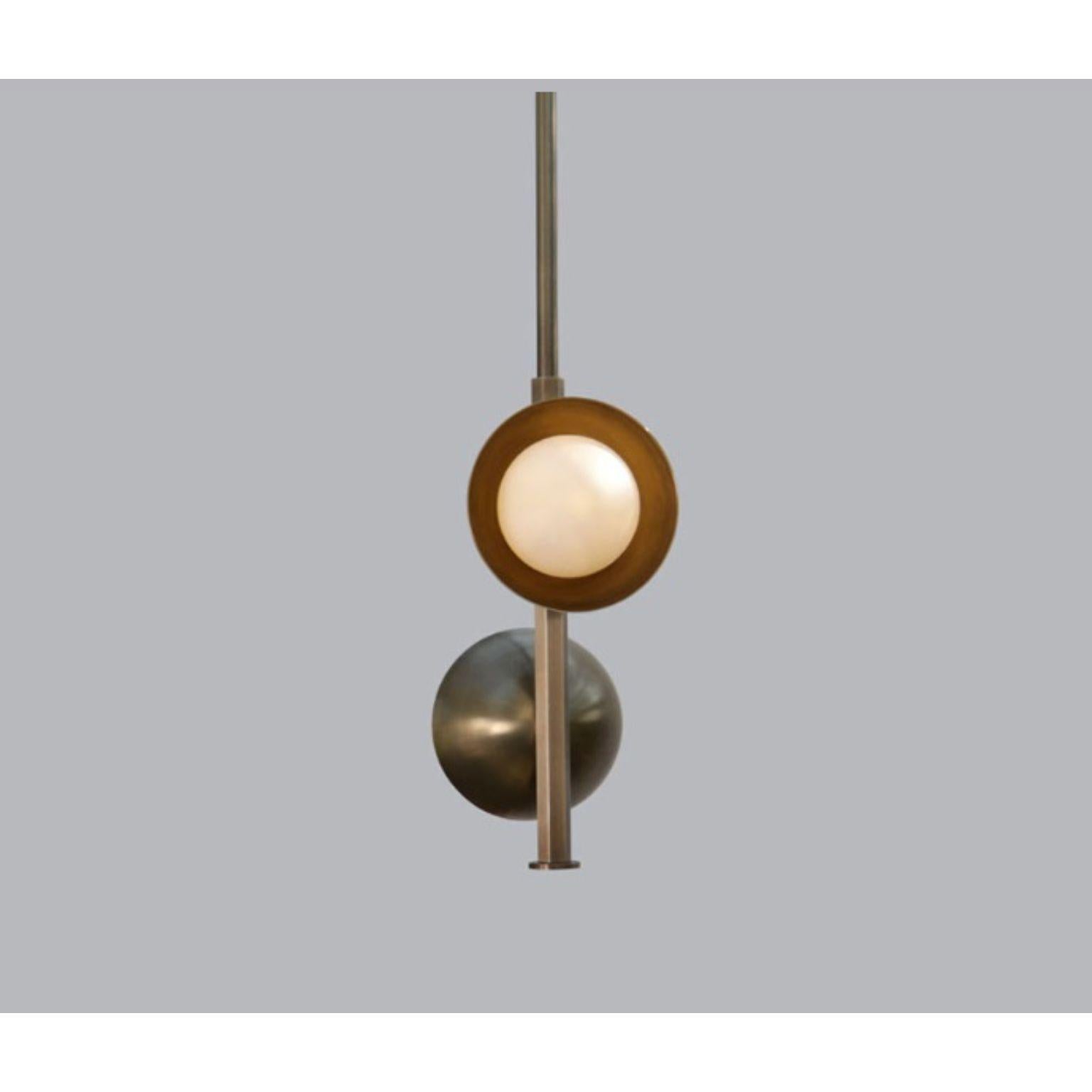 Other Stem 2 Brass Dome Pendant Lamp by Lamp Shaper For Sale