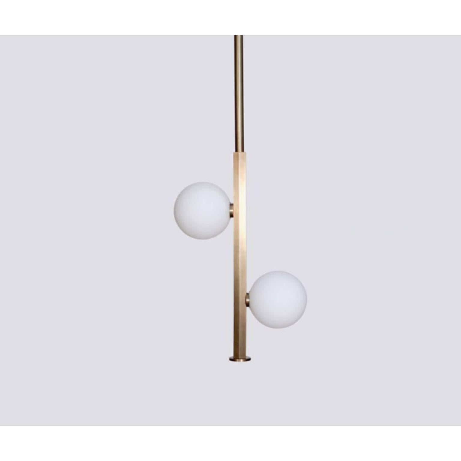 Stem 2 Glass Globe Pendant Lamp by Lamp Shaper
Dimensions: D 23 x W 23 x H 101.5 cm.
Materials: Brass and glass.

Different finishes available: raw brass, aged brass, burnt brass and brushed brass Please contact us.

All our lamps can be wired