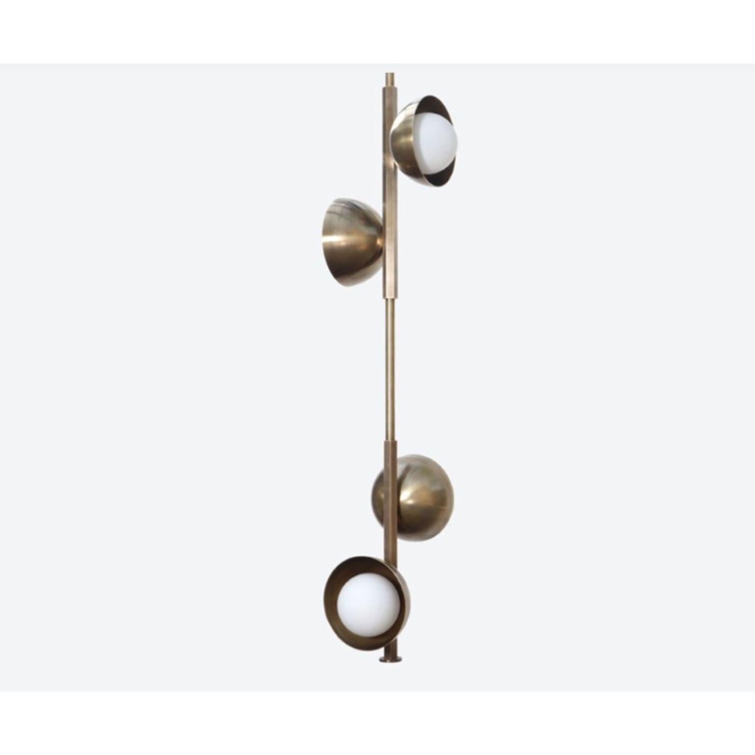 Stem 4 Brass Dome Pendant Lamp by Lamp Shaper
Dimensions: D 23 x W 23 x H 119.5 cm.
Materials: Brass.

Different finishes available: raw brass, aged brass, burnt brass and brushed brass Please contact us.

All our lamps can be wired according to