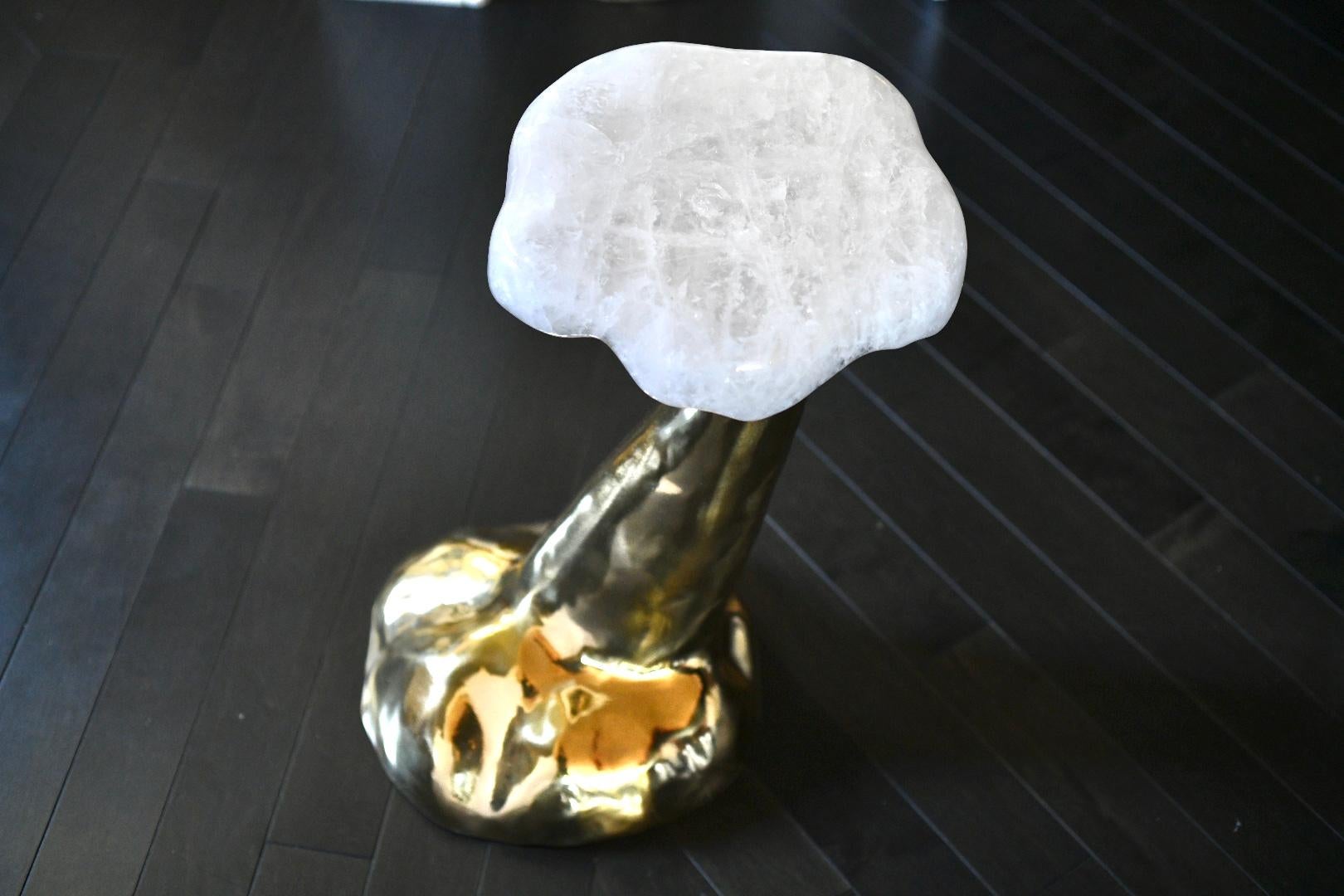 Rock Crystal STEM Accent Table by Phoenix For Sale