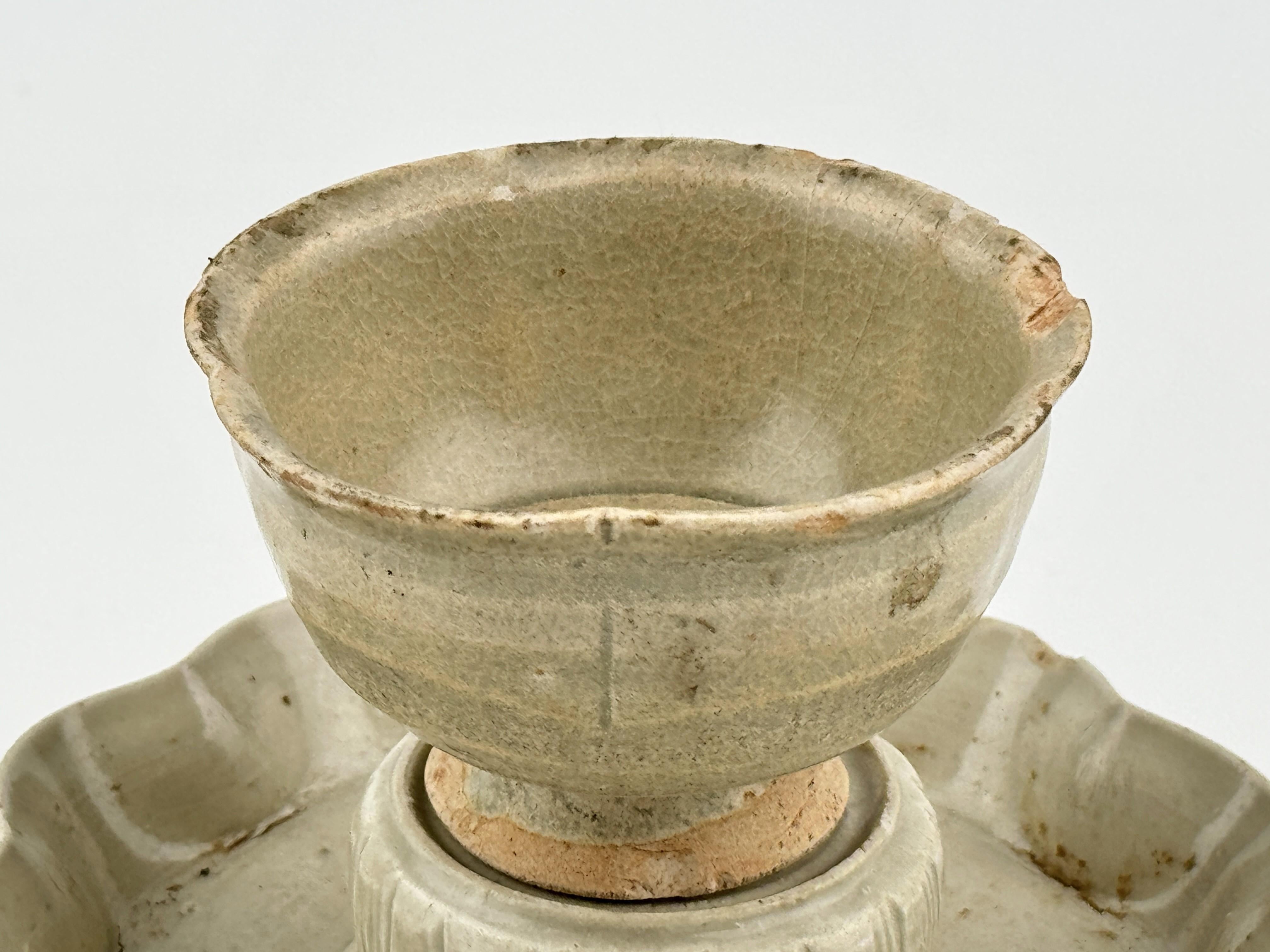 Glazed Stem Cup and Stand, Song Dynasty(960~1279) For Sale
