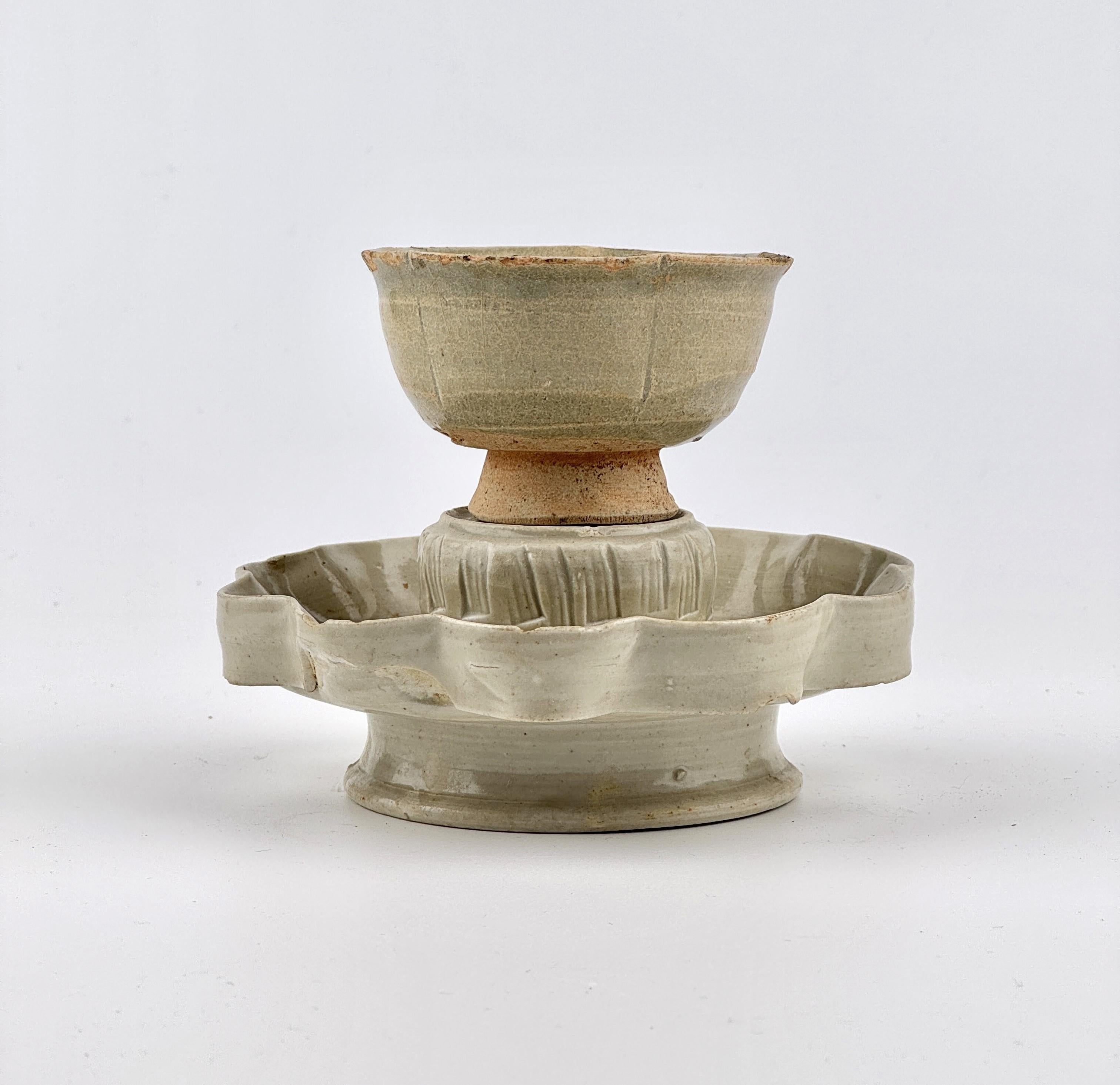 Ceramic Stem Cup and Stand, Song Dynasty(960~1279) For Sale