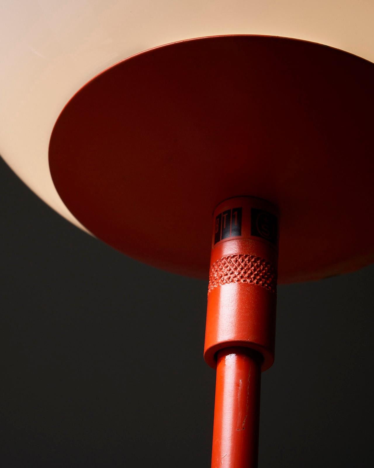 Mid-Century Modern Stem Floor Lamp With Glass Sphere BAG Turgi For Sale