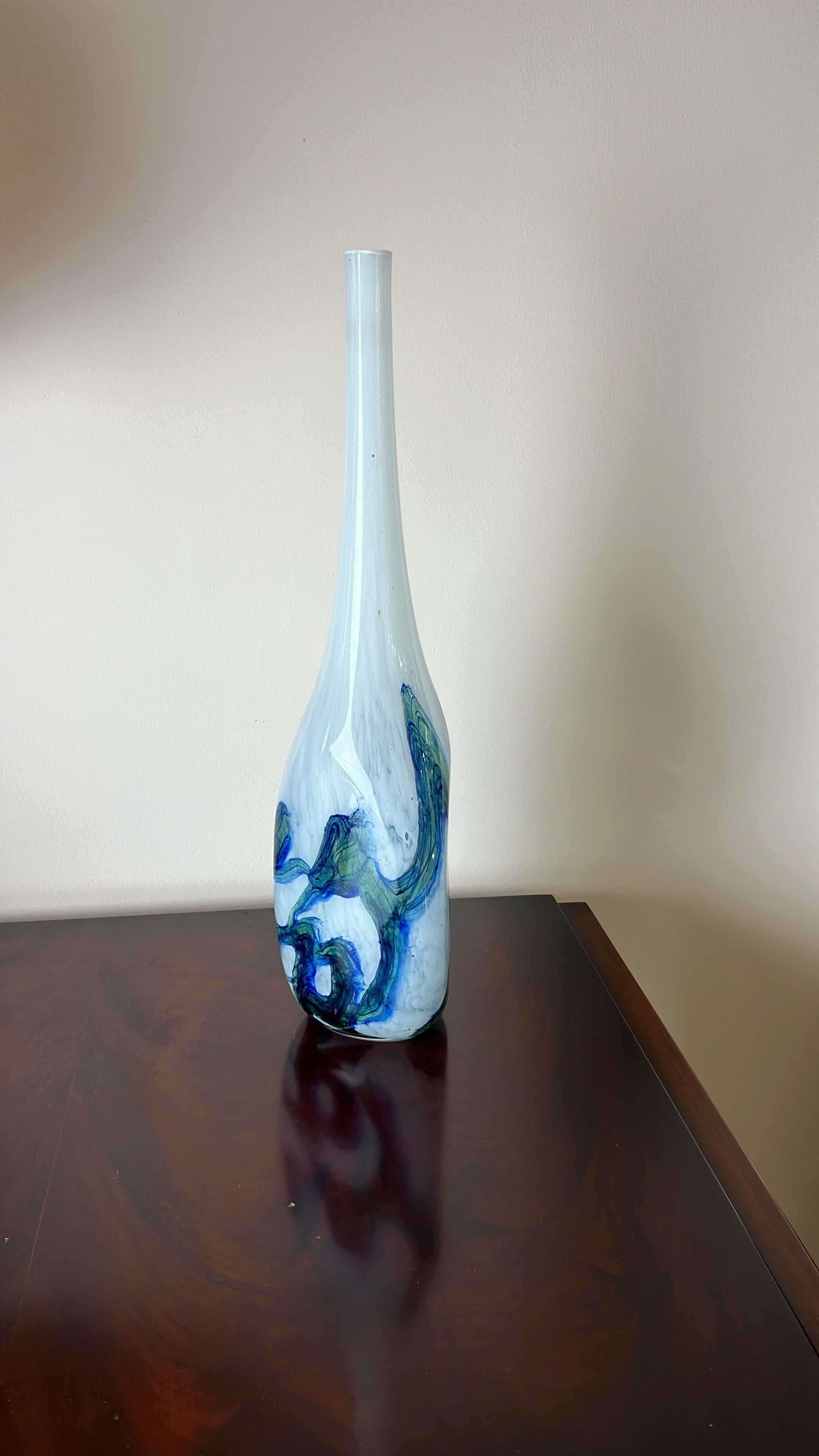 Italian Stem Vase in Polychrome Murano Glass, Italy, 1960s For Sale