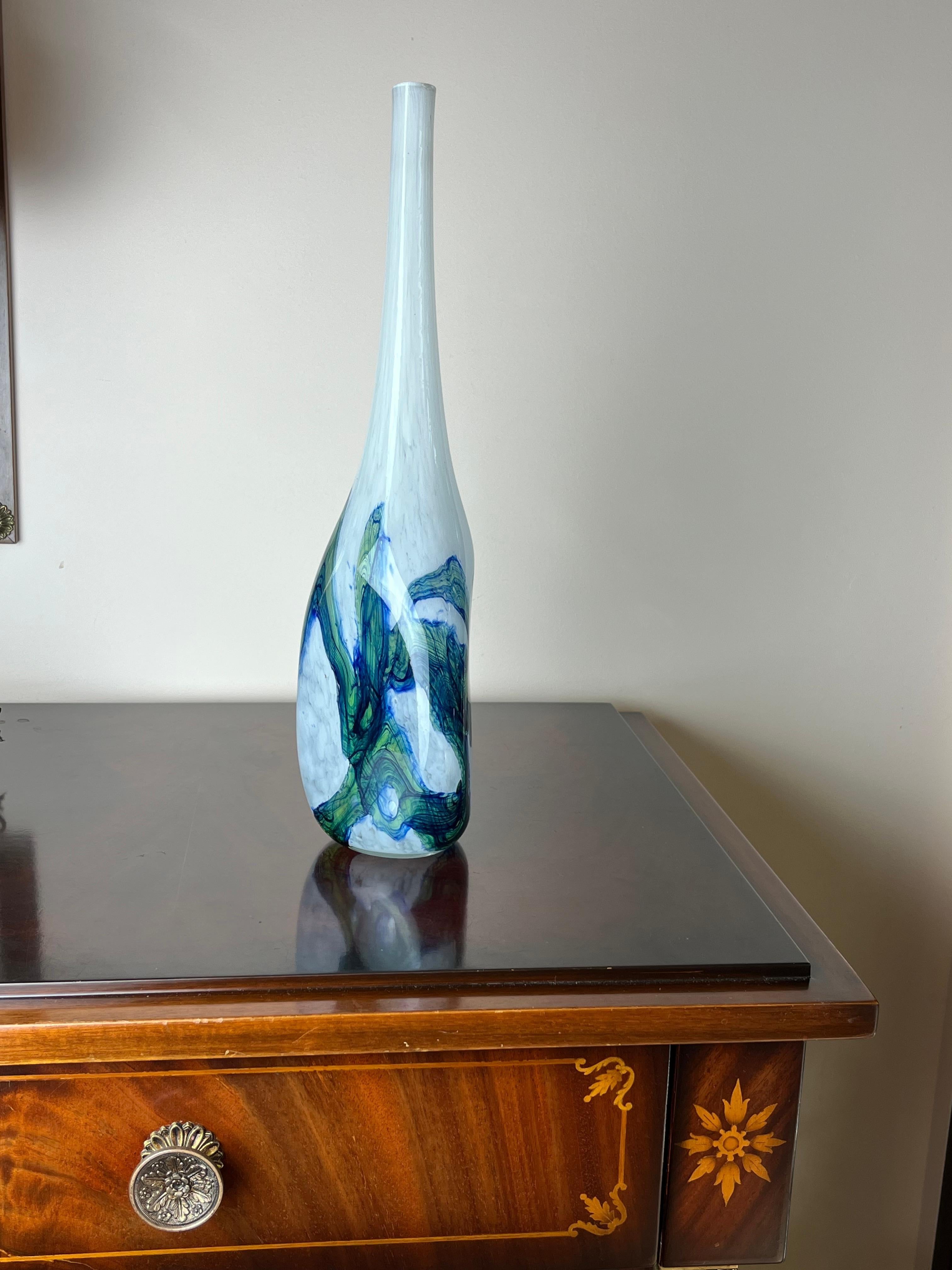 Stem Vase in Polychrome Murano Glass, Italy, 1960s In Good Condition For Sale In Palermo, IT