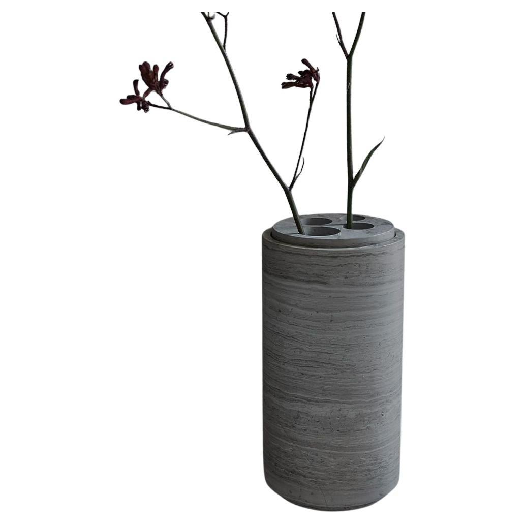 STEM Vase L in Marble Chalk Grey For Sale