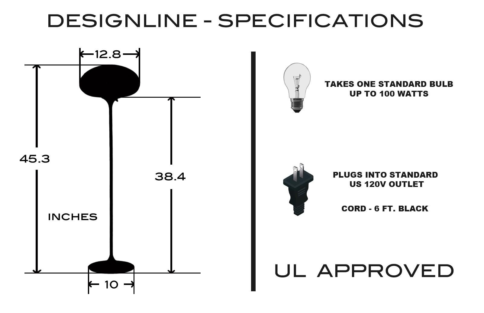Stemlite-Stehlampe von Designline, schwarz, mit weißem, mattiertem Glasschirm im Zustand „Neu“ im Angebot in Philadelphia, PA