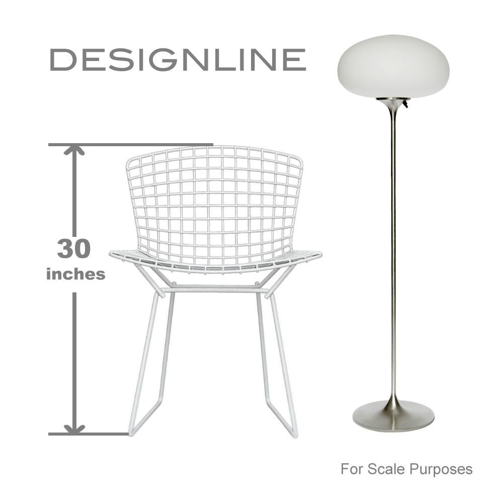 Indian Stemlite Floor Lamp by Designline in Chrome with White Frosted Glass Shade