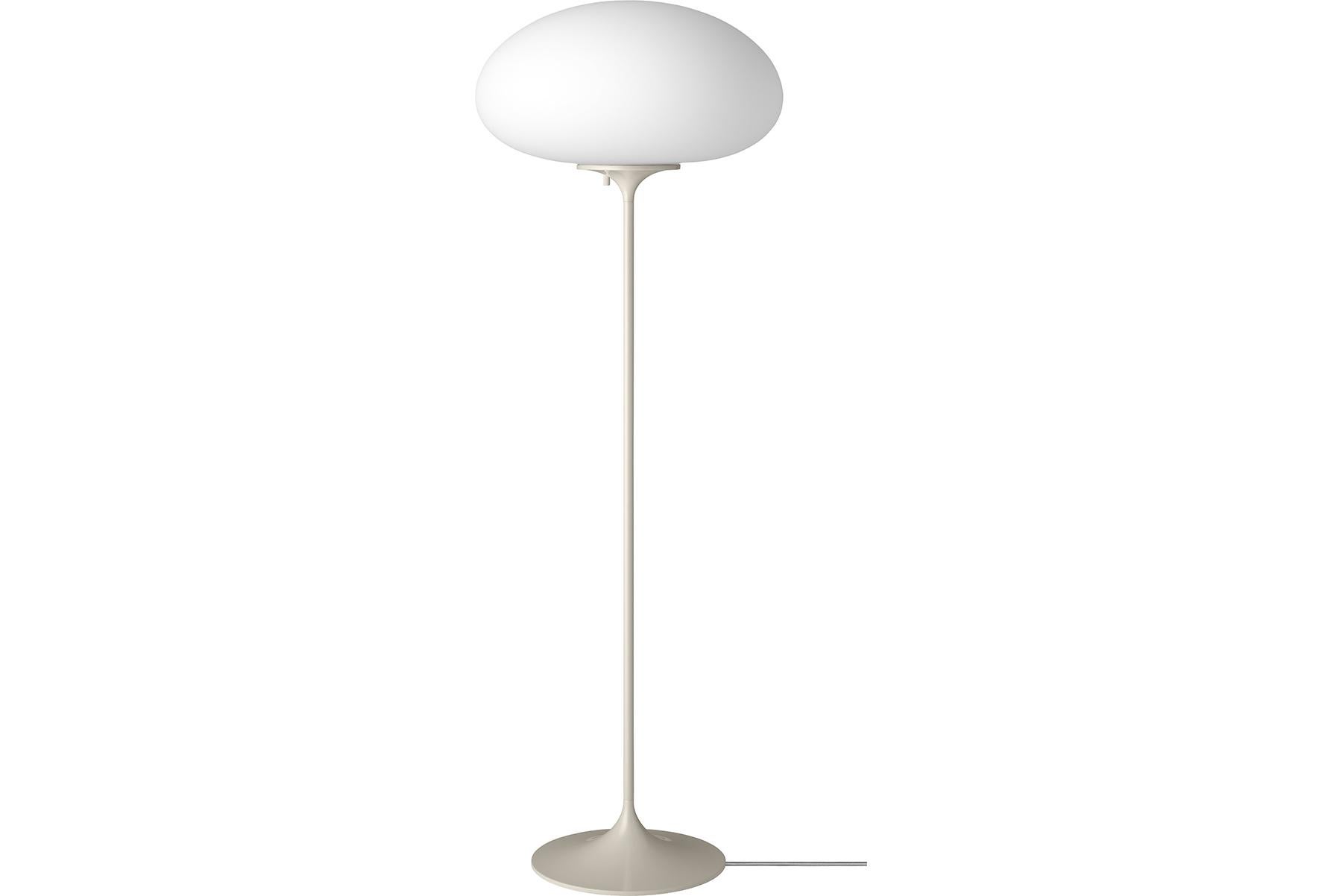 Metal Stemlite Floor Lamp, Frosted Glass, Black Chrome For Sale