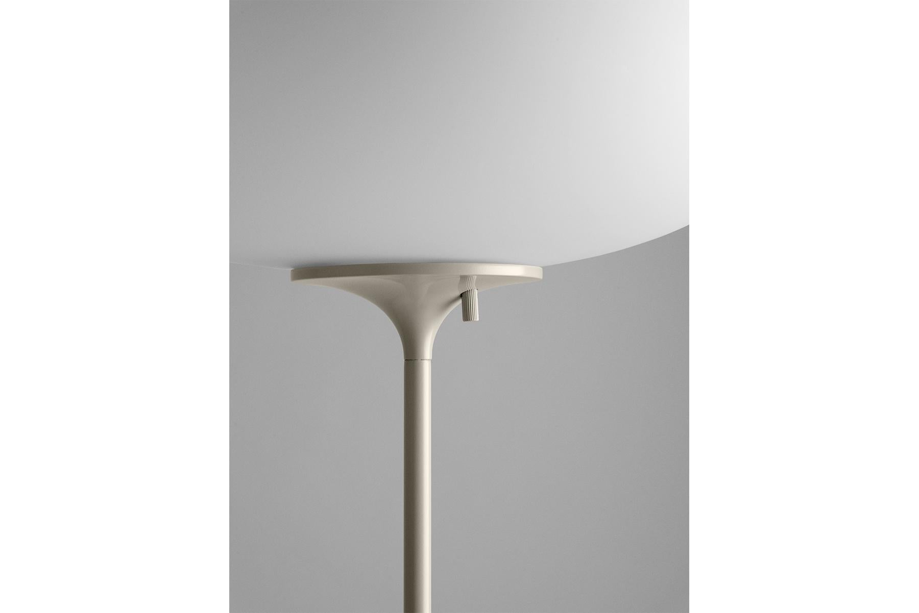 Stemlite Floor Lamp, Frosted Glass, Black Chrome For Sale 2