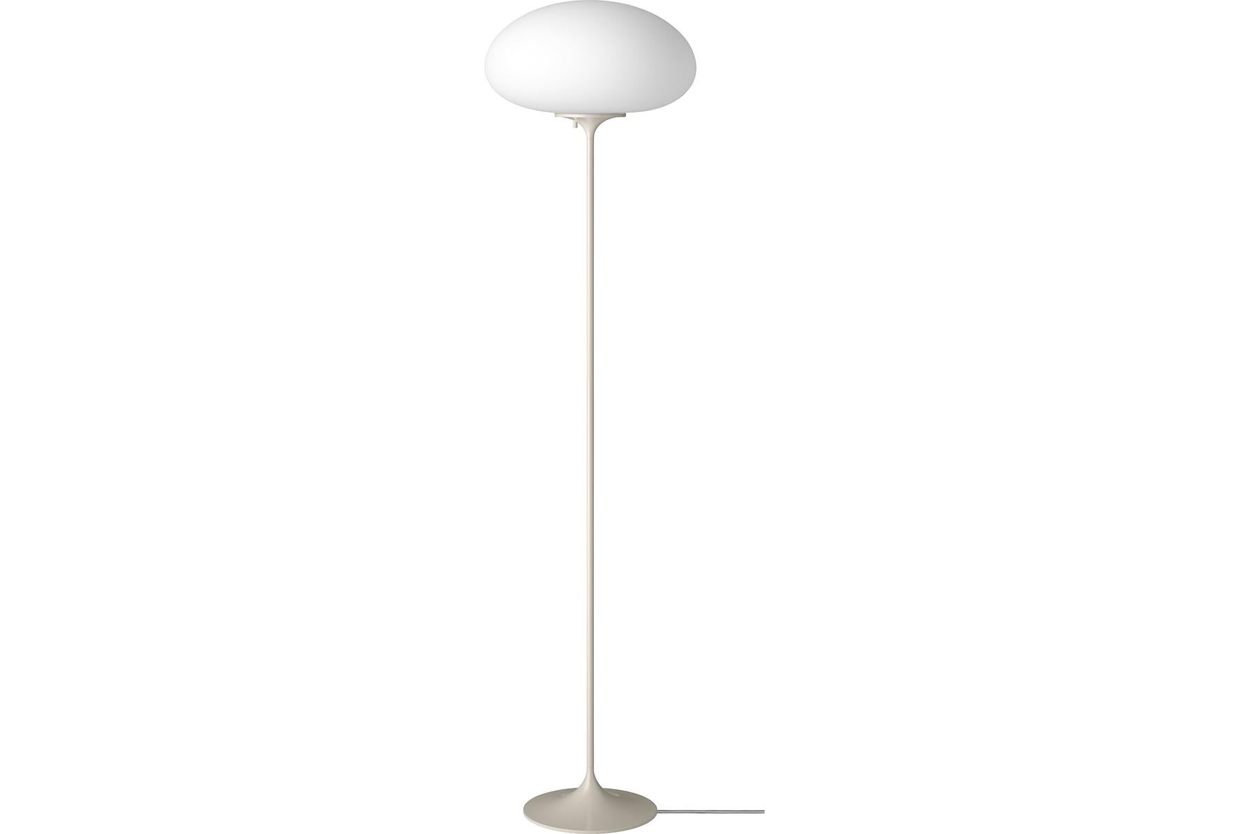 Danish Stemlite Floor Lamp, H150, Frosted Glass, Black Chrome For Sale