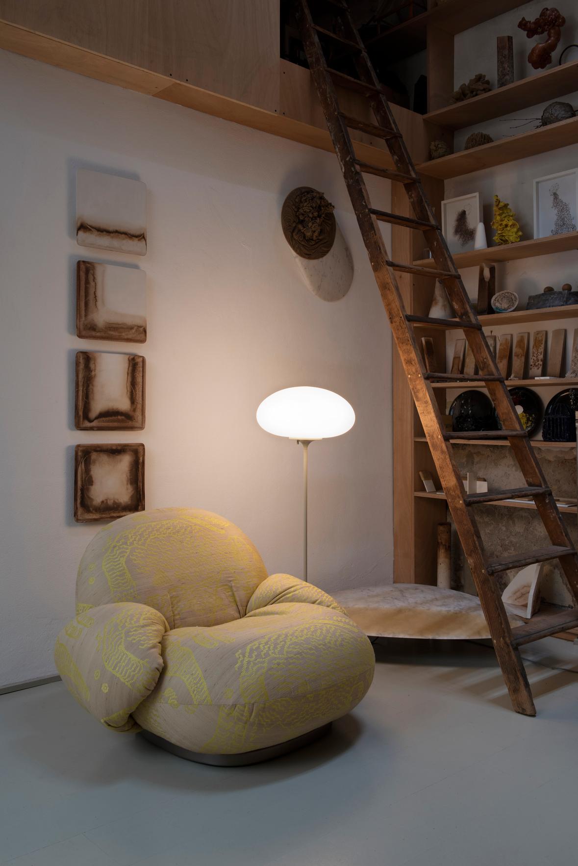 Mid-Century Modern 'Stemlite' Floor Lamp in Pebble Grey by Bill Curry for GUBI For Sale