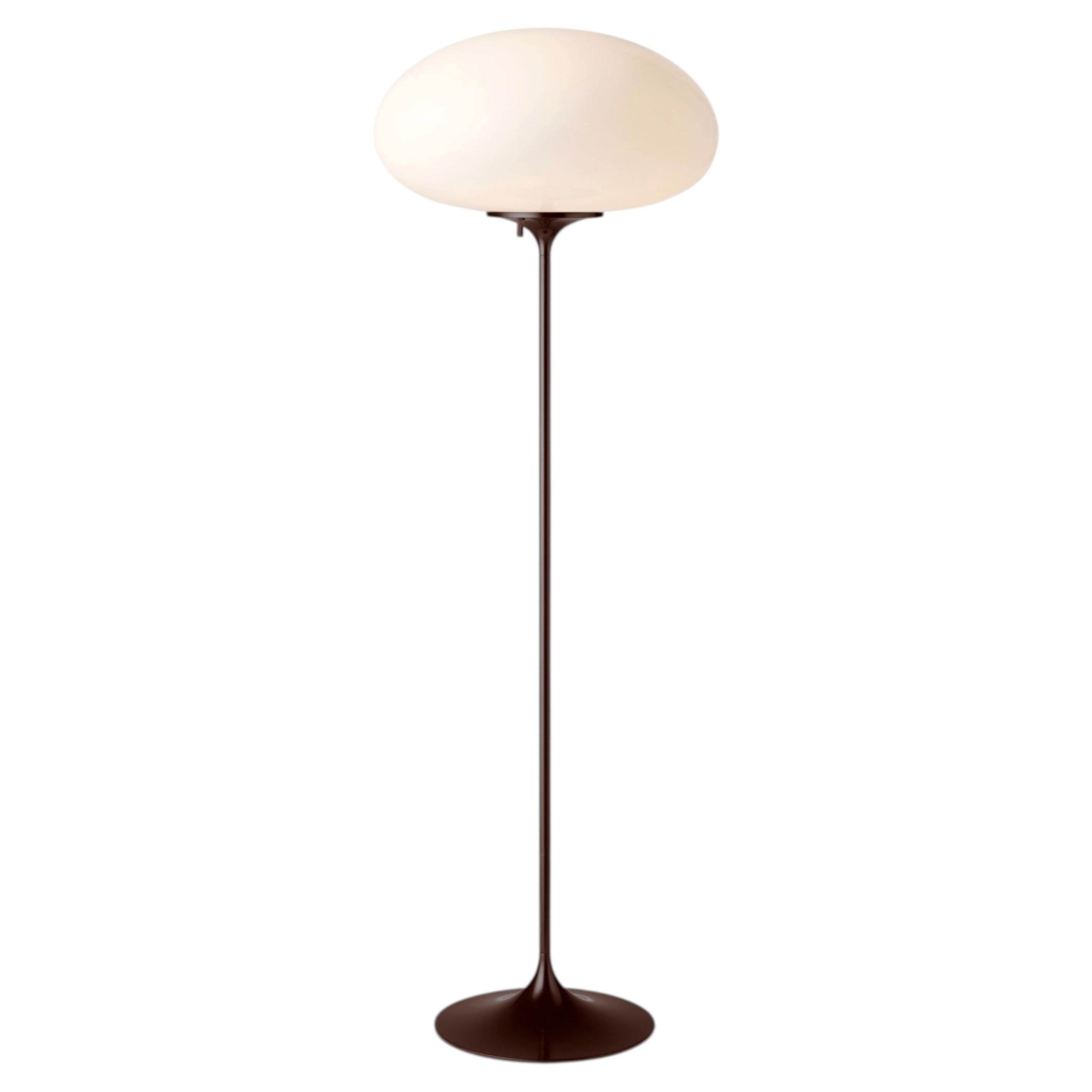 'Stemlite' Opal Glass Floor Lamp in Black Red by Bill Curry for GUBI