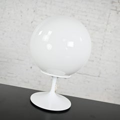 Stemlite Opaque White Glass Ball Shade Table Lamp by Bill Curry for Design Line