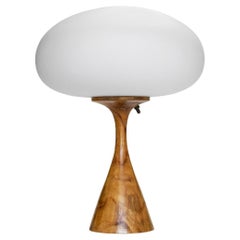 Stemlite Organic Nordic Modern Turned Natural Teak Wood Table Lamp by Designline
