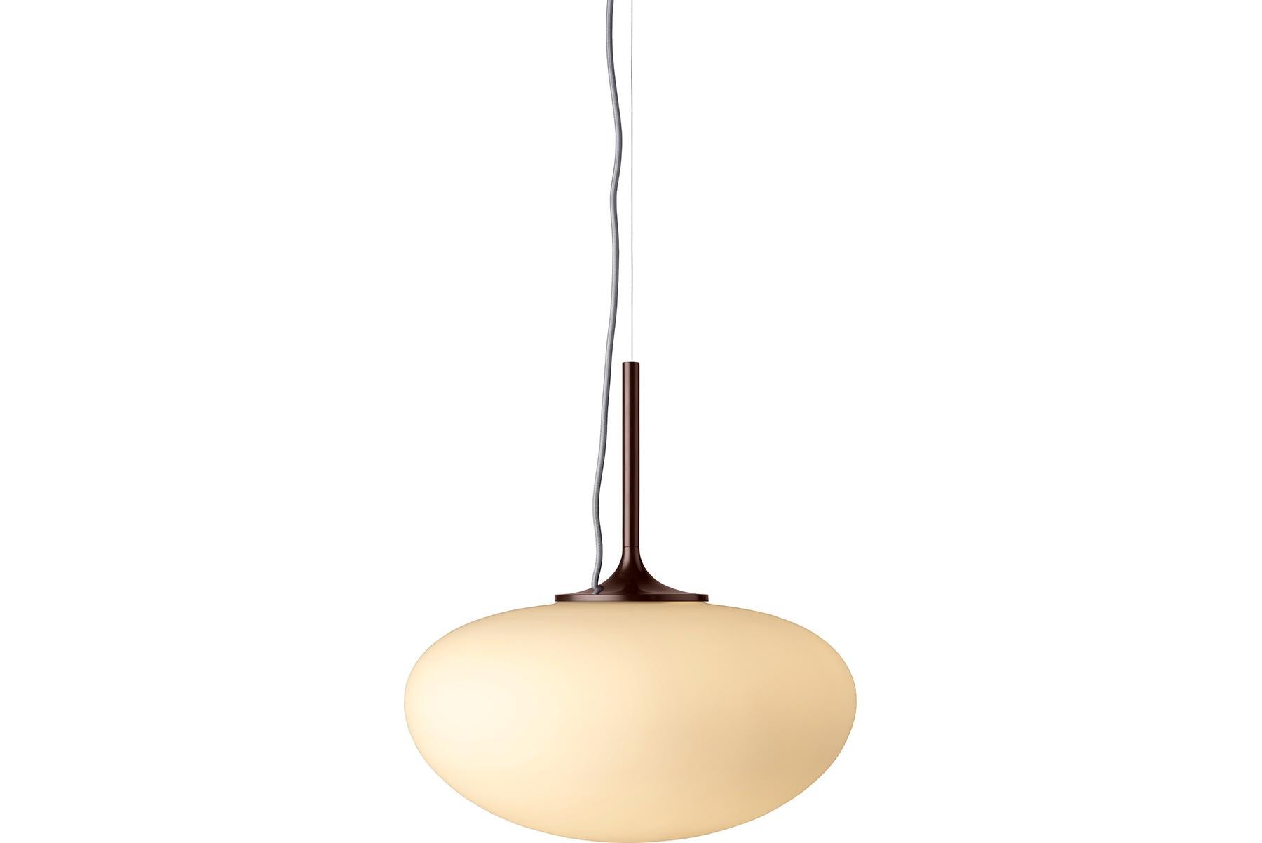 Contemporary Stemlite Pendant Lamp, Frosted Glass, Black Red For Sale
