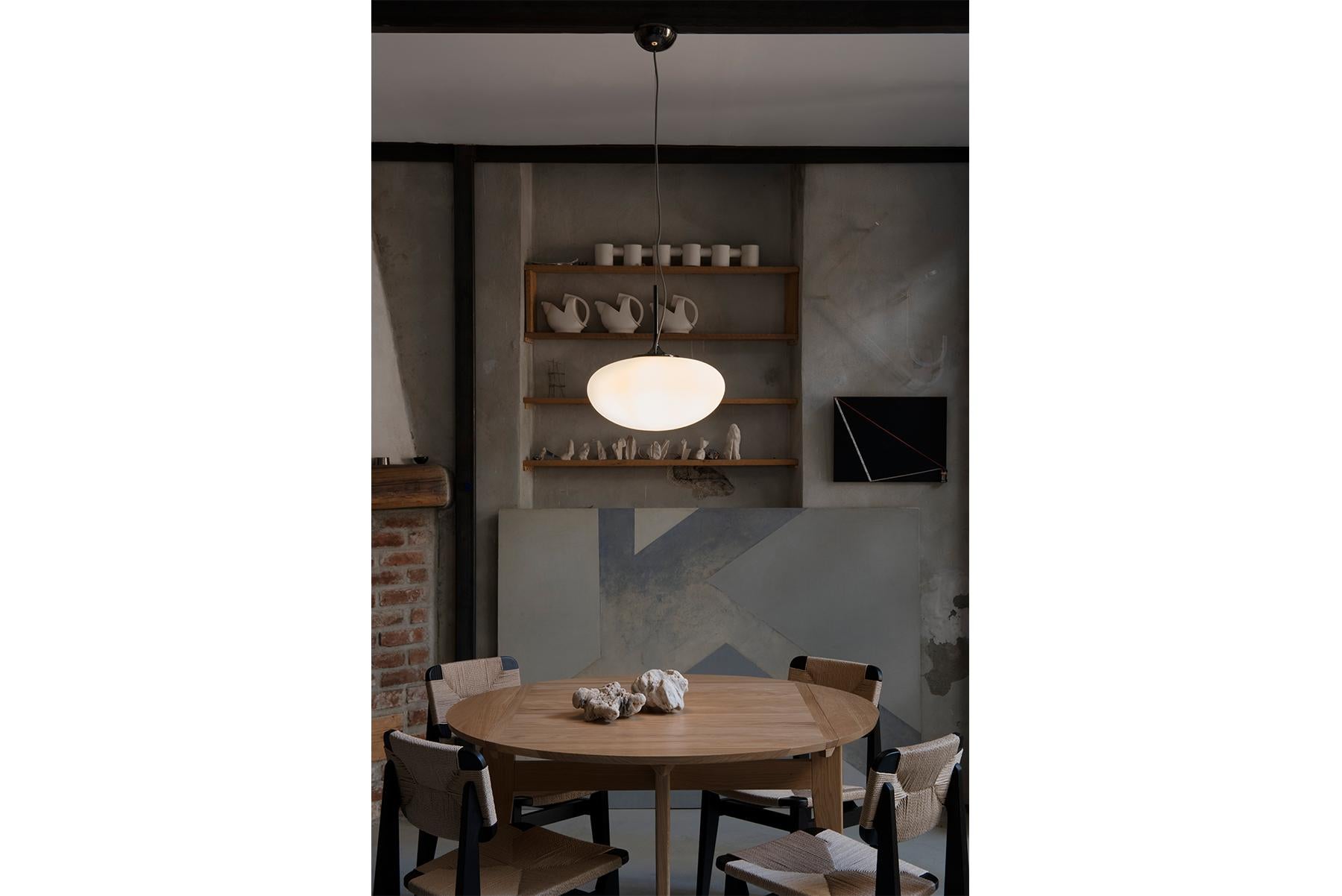 Stemlite Pendant Lamp, Frosted Glass, Pebble Grey For Sale 12