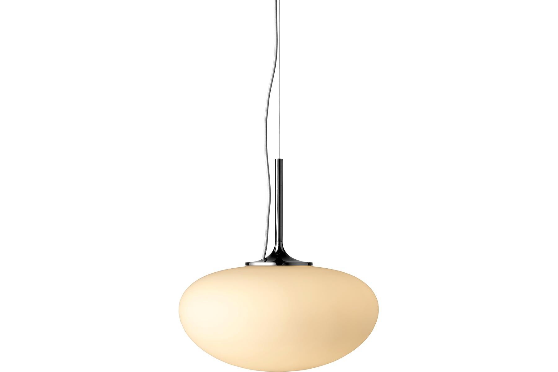 Post-Modern Stemlite Pendant Lamp, Frosted Glass, Pebble Grey For Sale