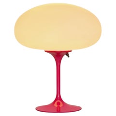 Tall Stemlite Table Lamp by Designline in Hot Pink with White Frosted Lamp Shade