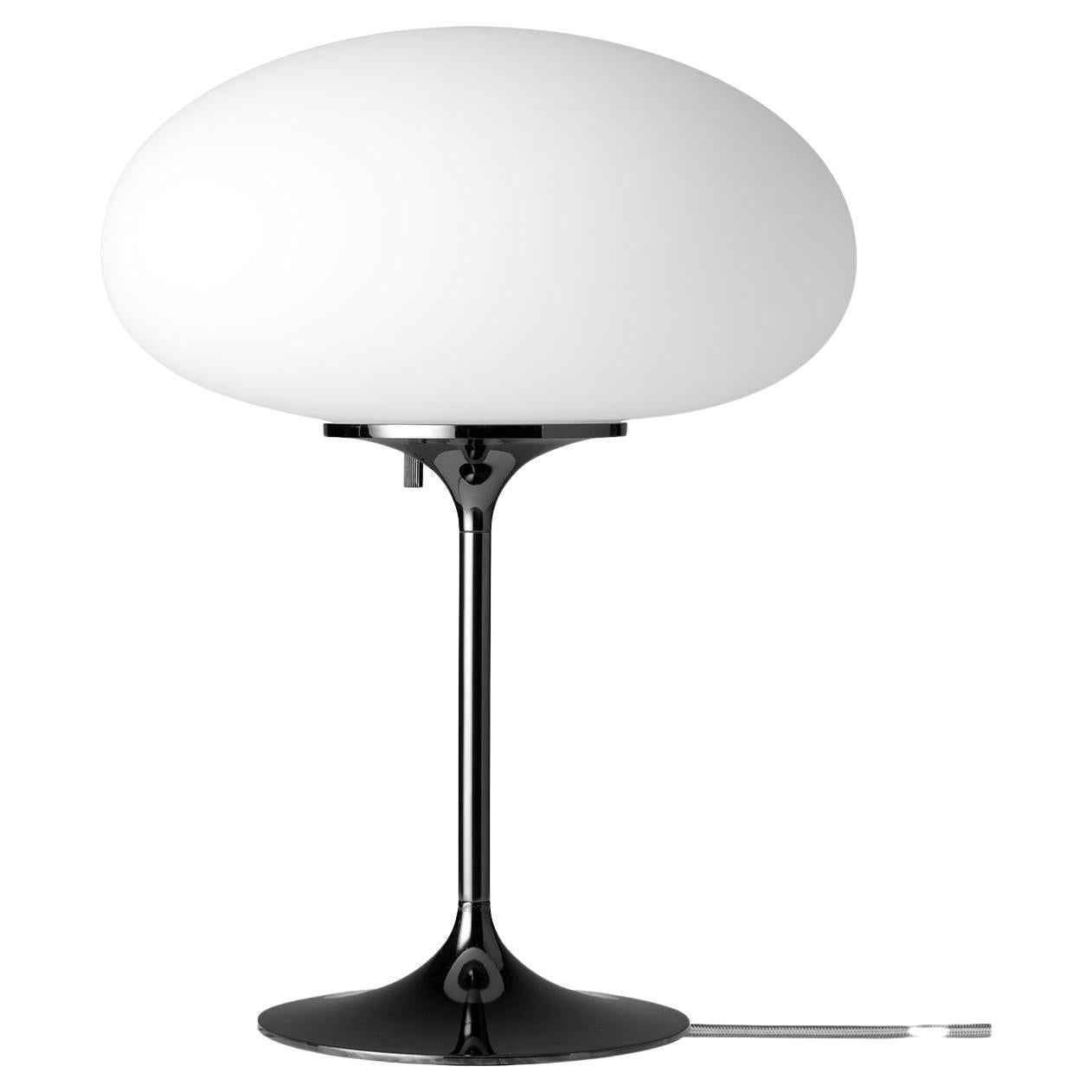 Stemlite Table Lamp - H42, Frosted Glass, Black Chrome For Sale