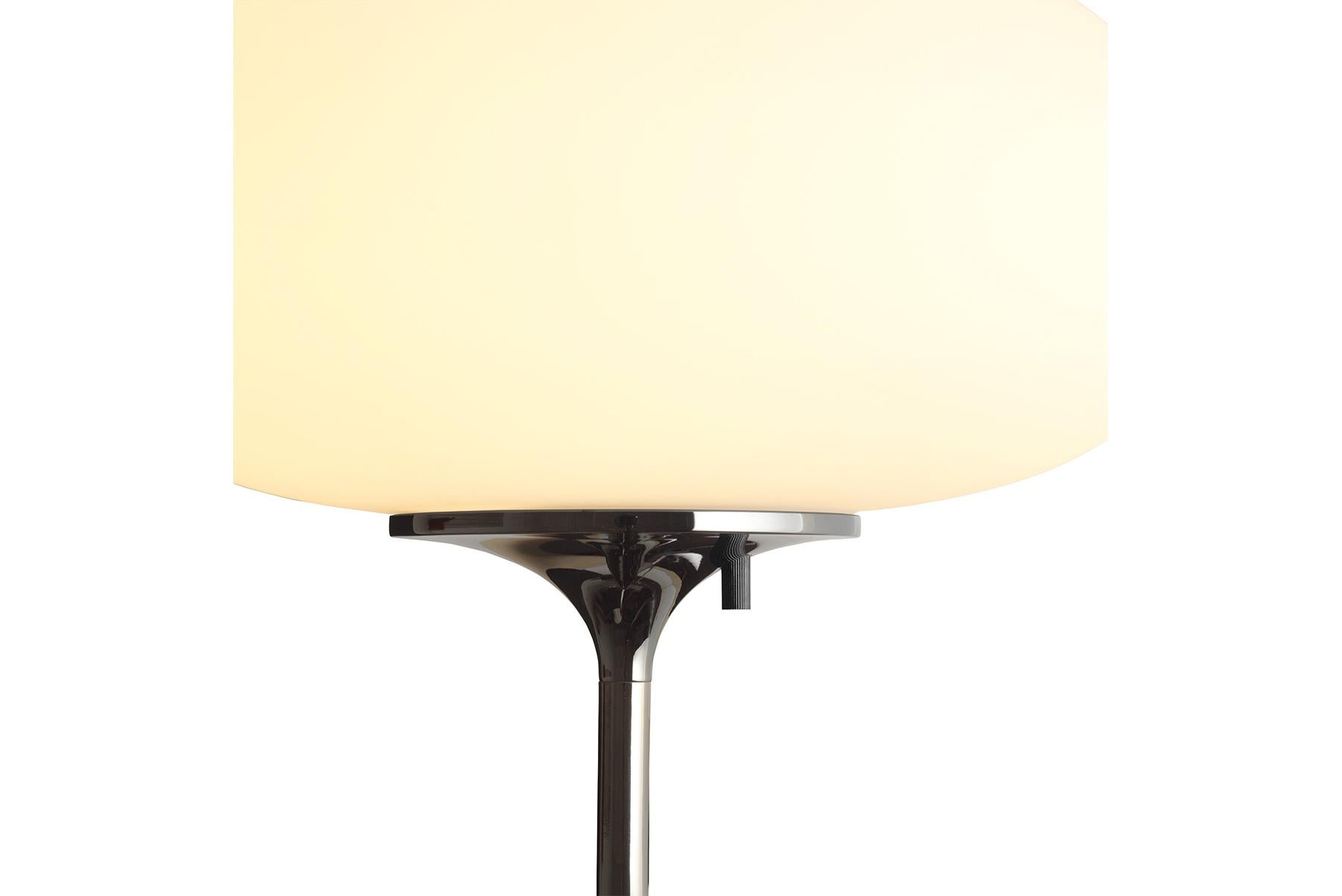 Post-Modern Stemlite Wall Lamp, Frosted Glass, Black Chrome For Sale