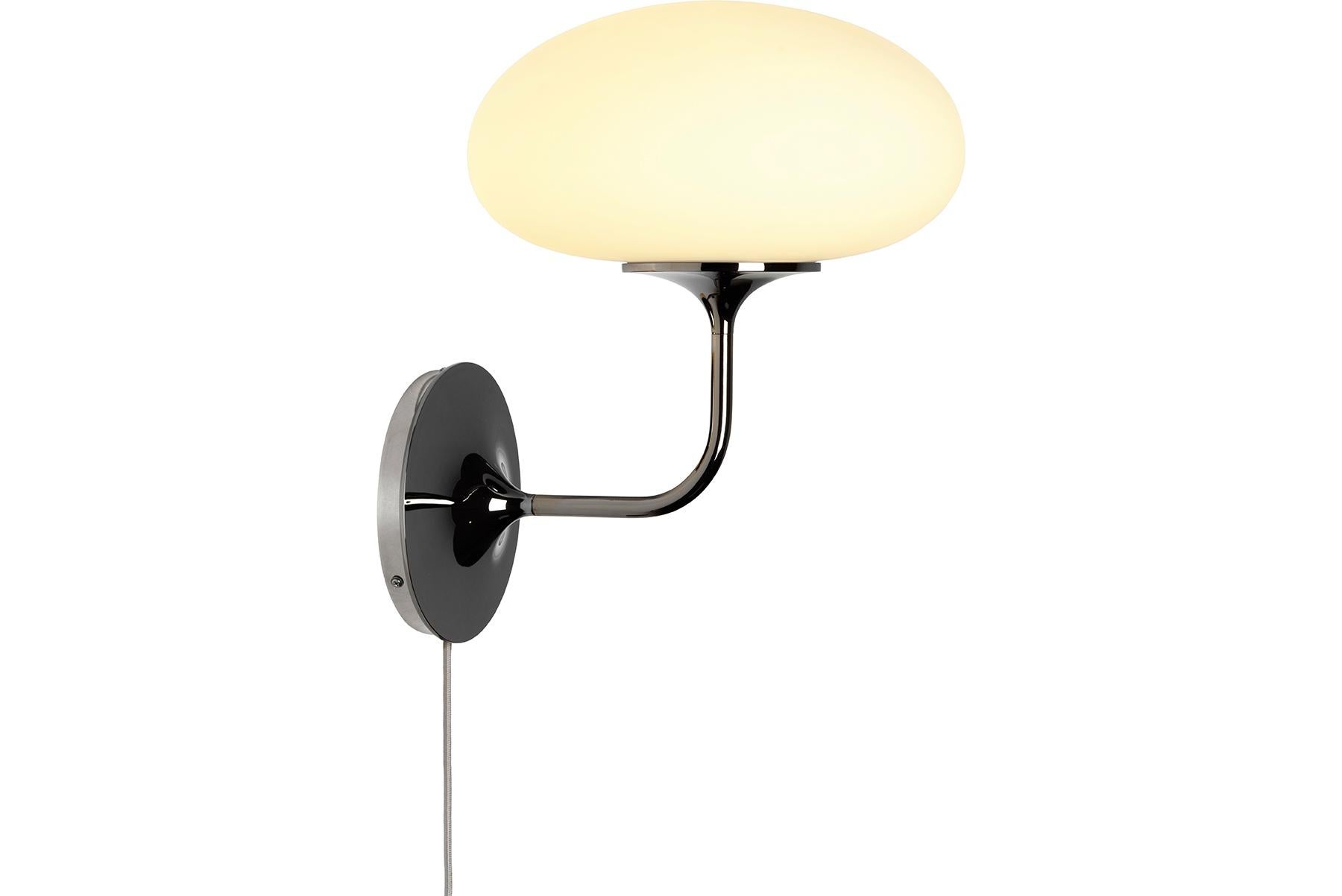 Contemporary Stemlite Wall Lamp, Frosted Glass, Black Chrome For Sale