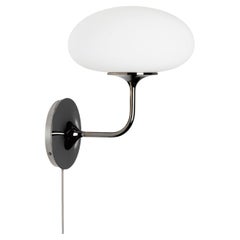Stemlite Wall Lamp, Frosted Glass, Black Chrome