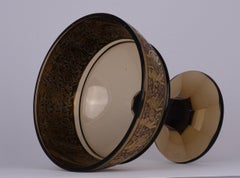 Stemmed brown facetted bowl, "Fipop" series, Karlsbader Kristallfabrik ca. 1925