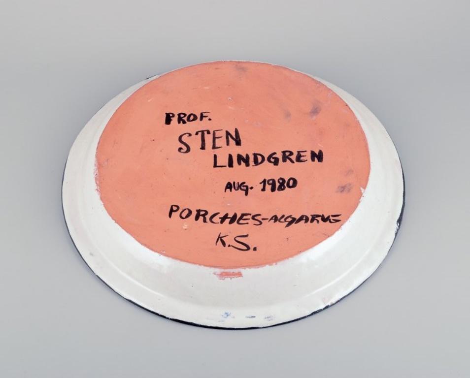 Ceramic Sten Lindgren for Porches Algarve. Colossal unique ceramic bowl. 1980