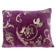 Stenciled plum Velvet Pillow