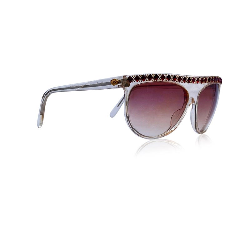 Stendhal Vintage Clear Acetate Sunglasses Mod. Venezia with Crystals For  Sale at 1stDibs