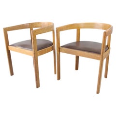  Stendig Co. Mid-Century Modern Wooden Arm Chairs - Pair 