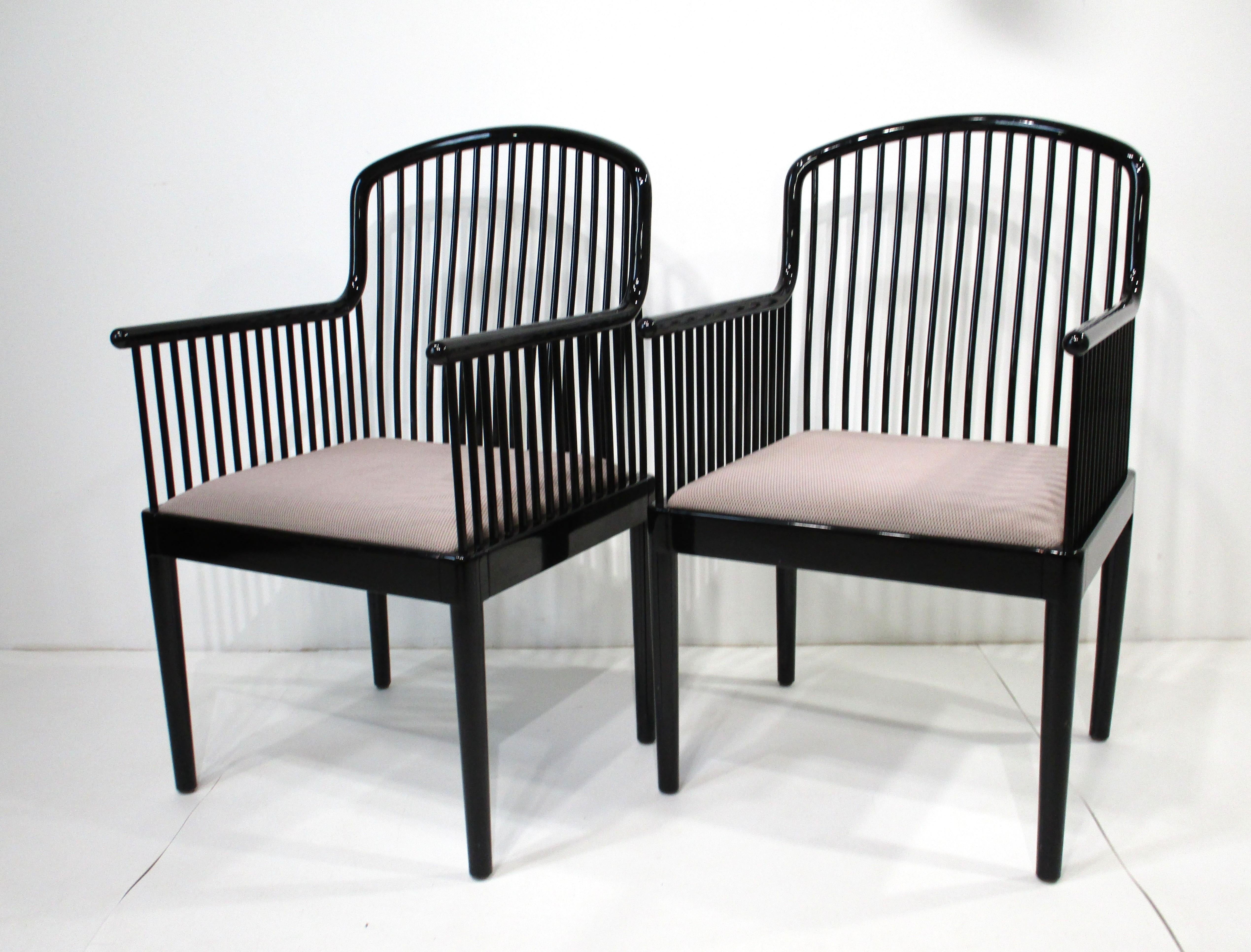 Italian Stendig Davis Allen Andover Arm Chairs Set For Sale
