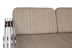 Stendig Sofa with Polished Steel and Sculptural Wood