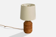Steneby, Table Lamp, Birch, Brass, Sweden, 1940s