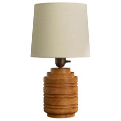 Steneby, Table Lamp, Birch, Brass, Sweden, 1940s