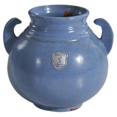 Steninge Keramik AB, Vase, Blue-Glazed Earthenware, Sweden, C. 1970s