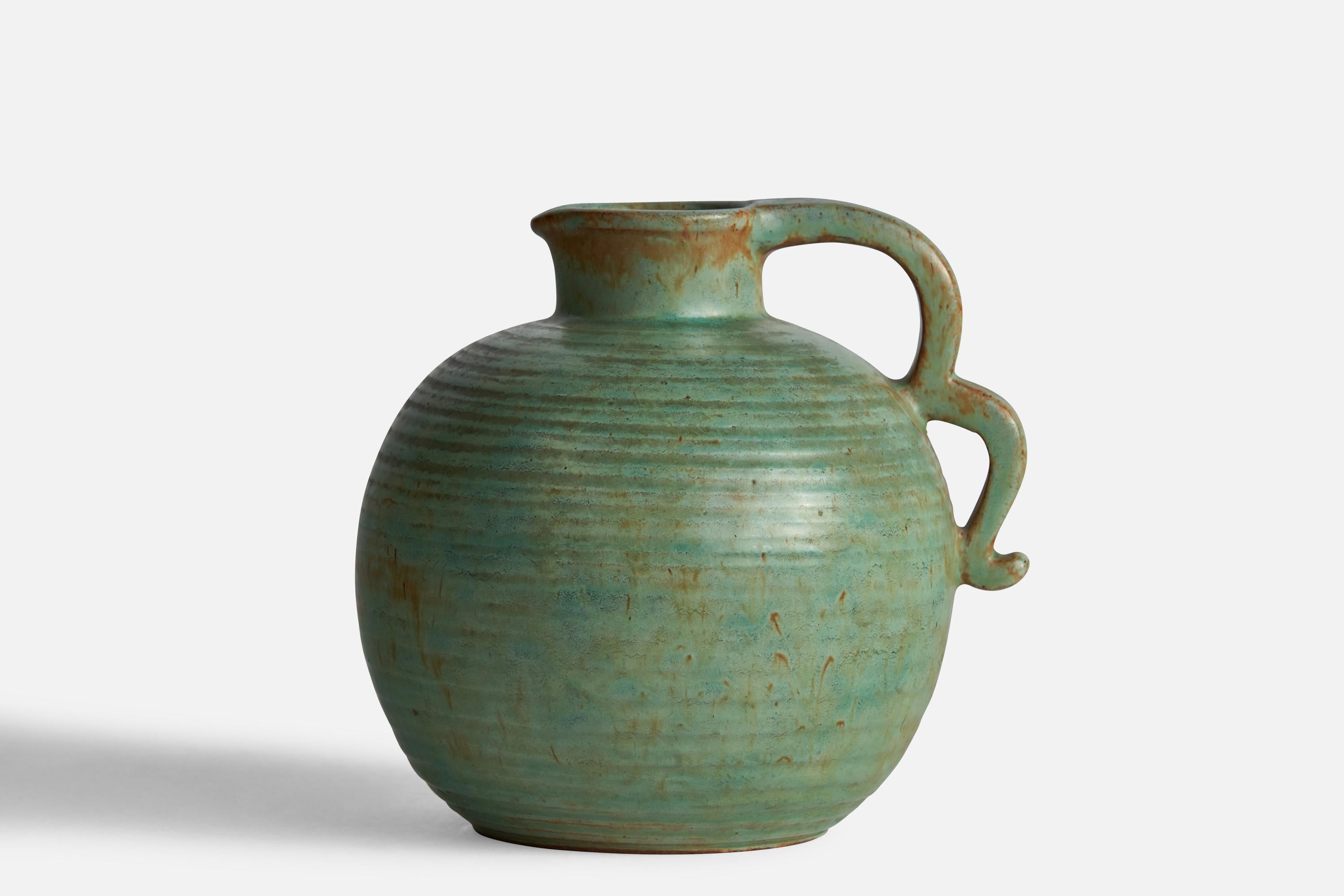 Steninge Keramik, Pitcher, Ceramic, Sweden, 1930s In Good Condition For Sale In High Point, NC