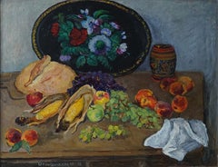 Bread and fruits